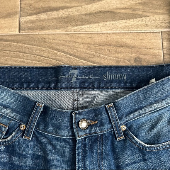 7 For All Mankind Slimmy Blue Denim Jeans - Picture 4 of 8
